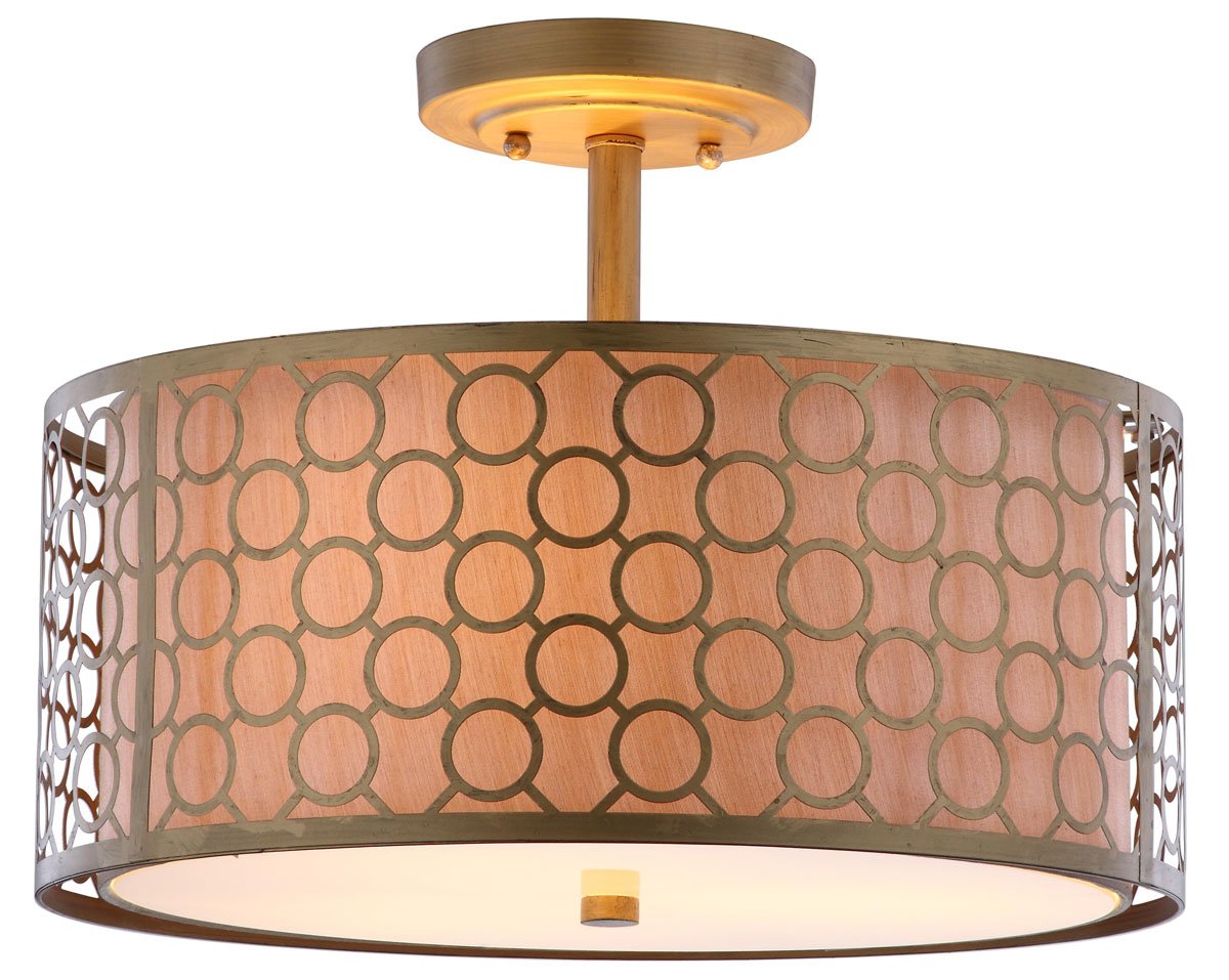 Giotta Circle Trellis 3 Light 16-Inch Dia Semi Flush