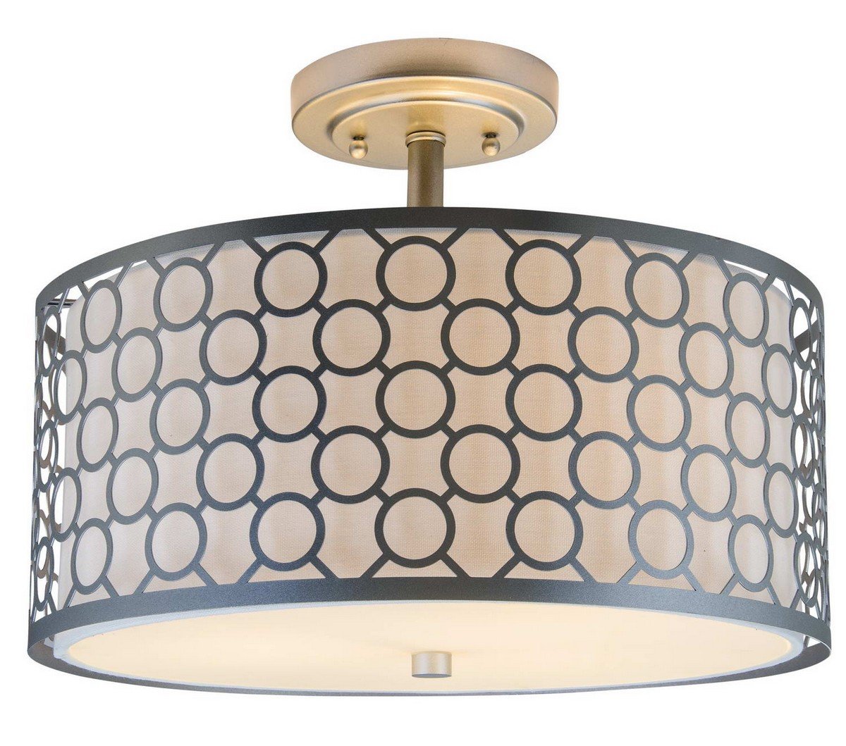 Giotta Circle Trellis 3 Light 16-Inch Dia Semi Flush