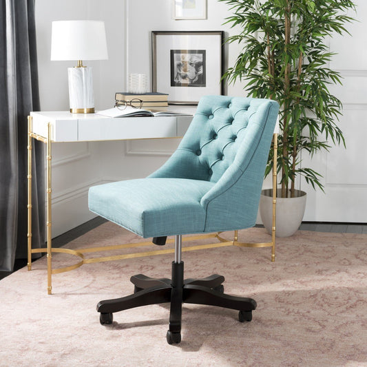 Soho Tufted Linen Swivel Desk Chair