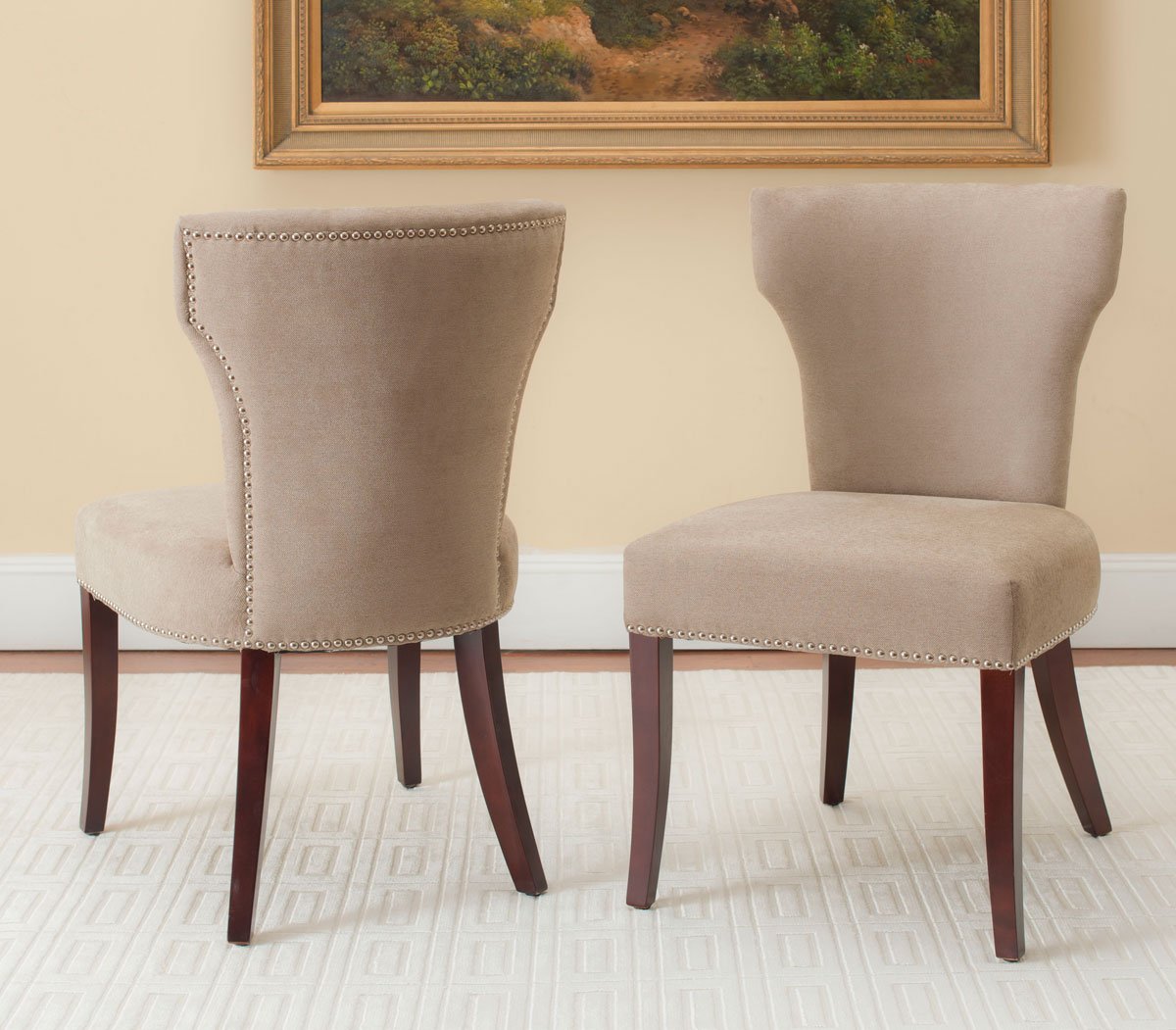 Ryan 22''h Fabric Side Chair - Nickel Nail Heads (set Of 2)