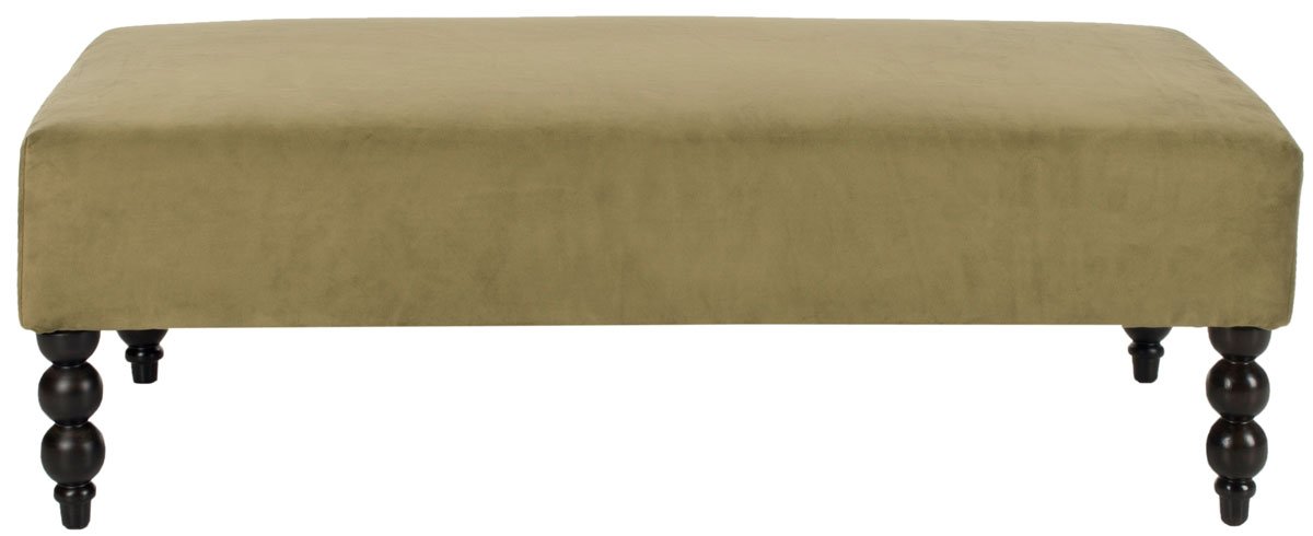 Reagan Ottoman With Stripes - Silver Nail Heads