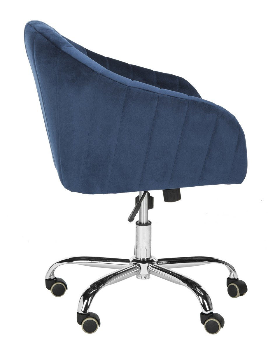 Themis Velvet Chrome Leg Swivel Office Chair
