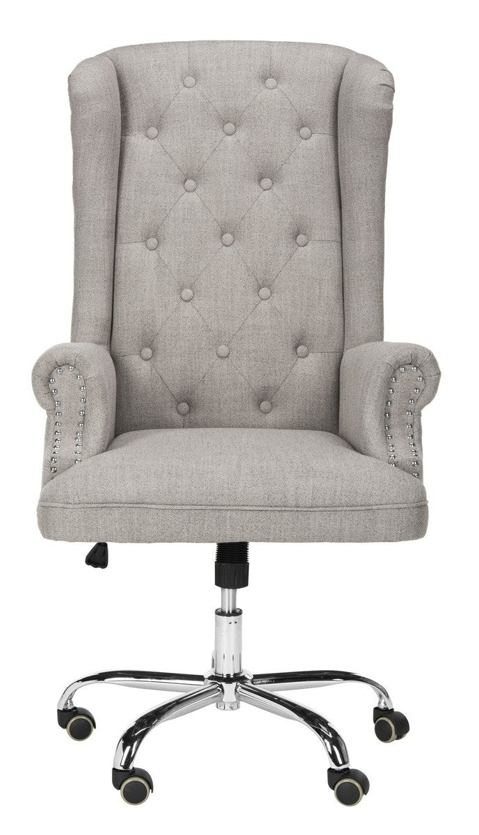 Ian Linen Chrome Leg Swivel Office Chair