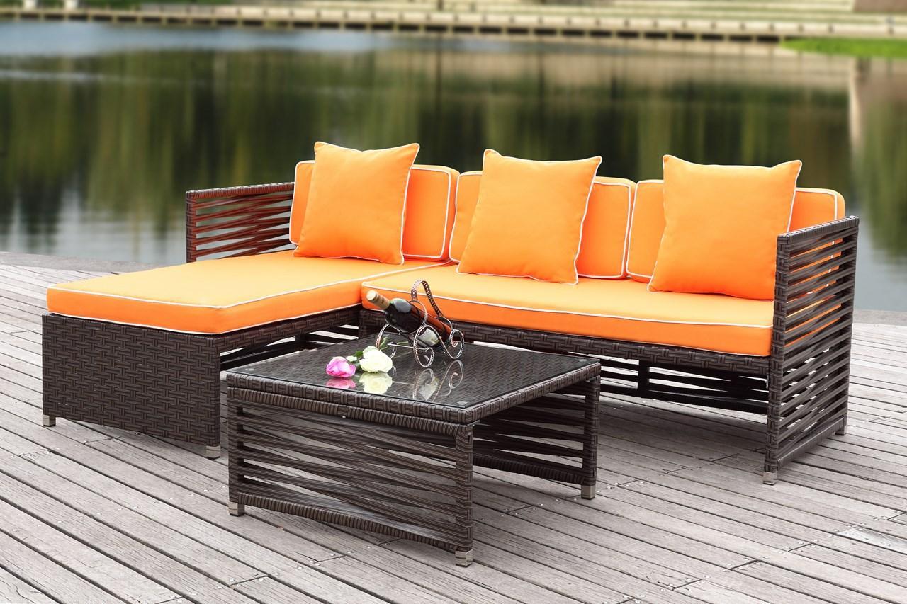 Likoma Wicker 3 Pc Outdoor Sectional Sofa Set