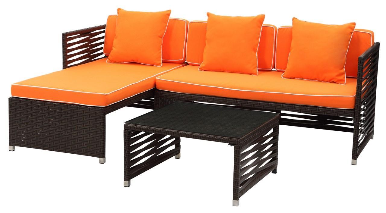 Likoma Wicker 3 Pc Outdoor Sectional Sofa Set