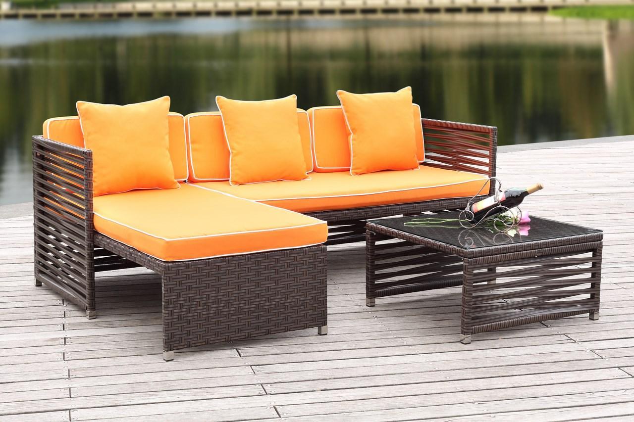 Likoma Wicker 3 Pc Outdoor Sectional Sofa Set