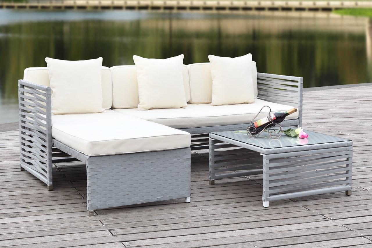 Likoma Wicker 3 Pc Outdoor Sectional Sofa Set