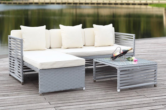 Likoma Wicker 3 Pc Outdoor Sectional Sofa Set