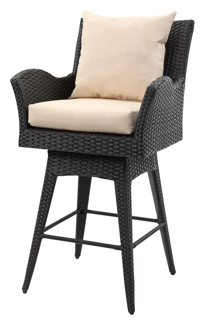 Hayes Outdoor Wicker Swivel Armed Counter Stool