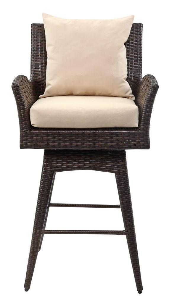 Hayes Outdoor Wicker Swivel Armed Counter Stool