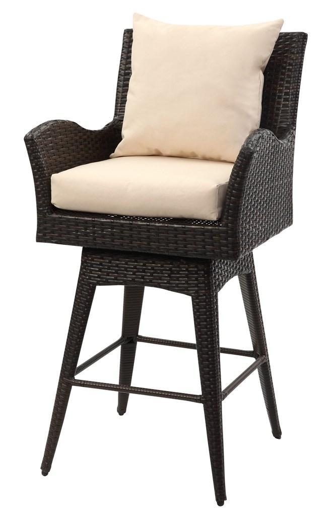 Hayes Outdoor Wicker Swivel Armed Counter Stool