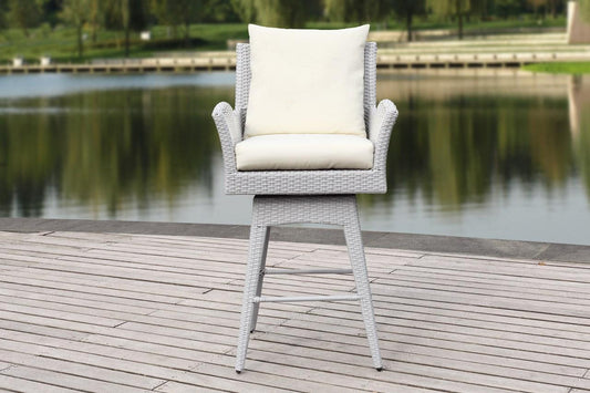 Hayes Outdoor Wicker Swivel Armed Counter Stool