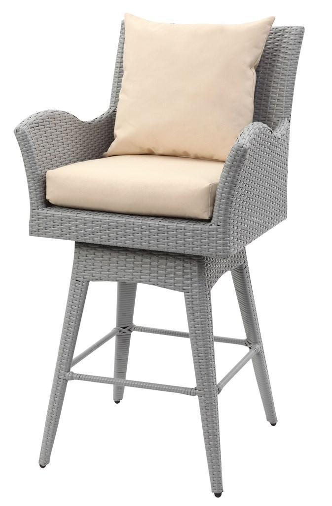 Hayes Outdoor Wicker Swivel Armed Counter Stool