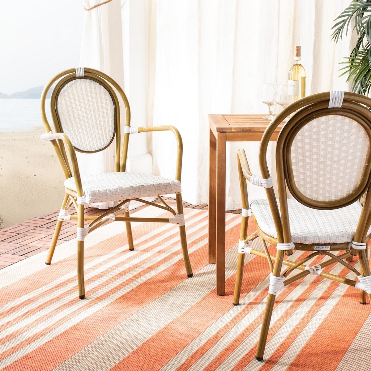 Rosen French Bistro Stacking Arm Chair
