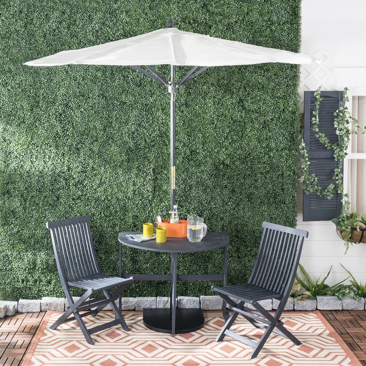 Evert Half Patio Set And Umbrella