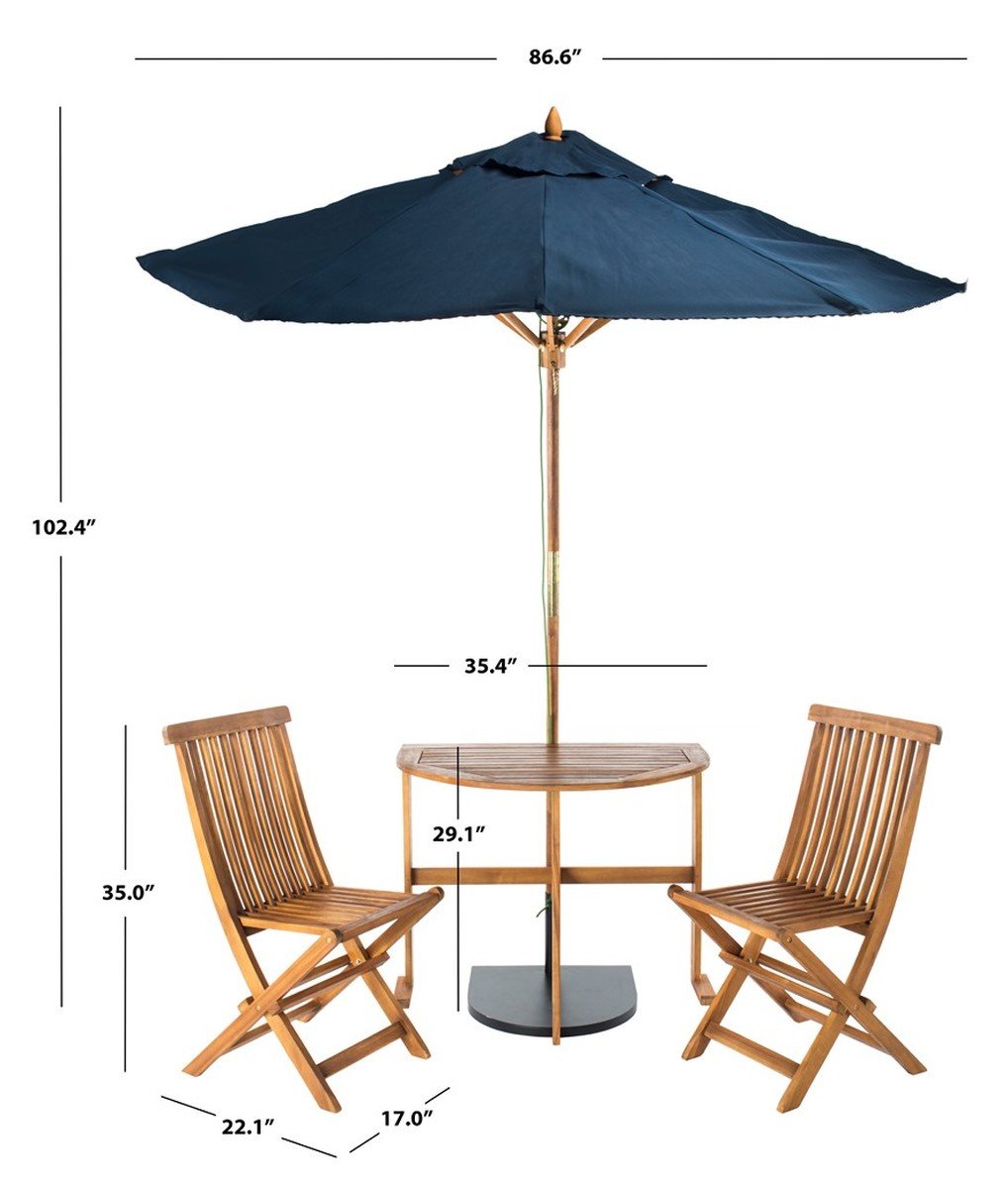 Evert Half Patio Set And Umbrella