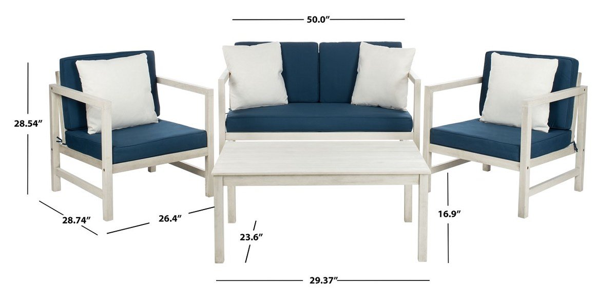 Montez 4 Pc Outdoor Set With Accent Pillows