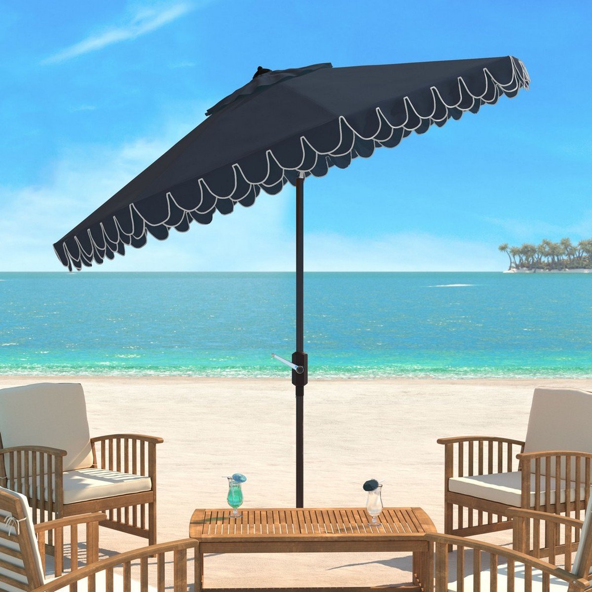 Elegant Valance 9ft Umbrella