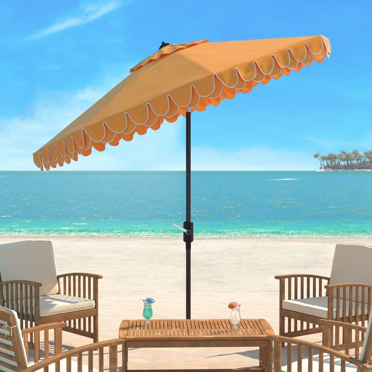 Elegant Valance 9ft Umbrella