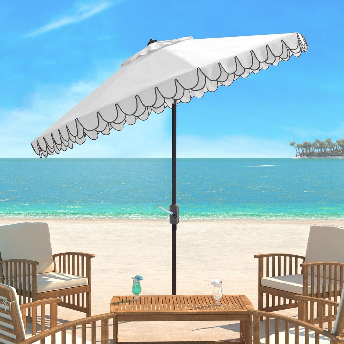 Elegant Valance 9ft Umbrella