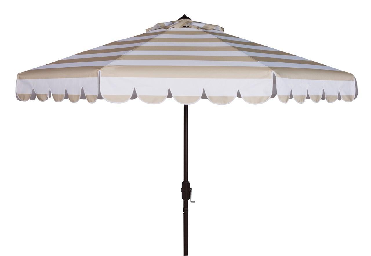 Maui Single Scallop Striped 9ft Crank Auto Tilt Umbrella