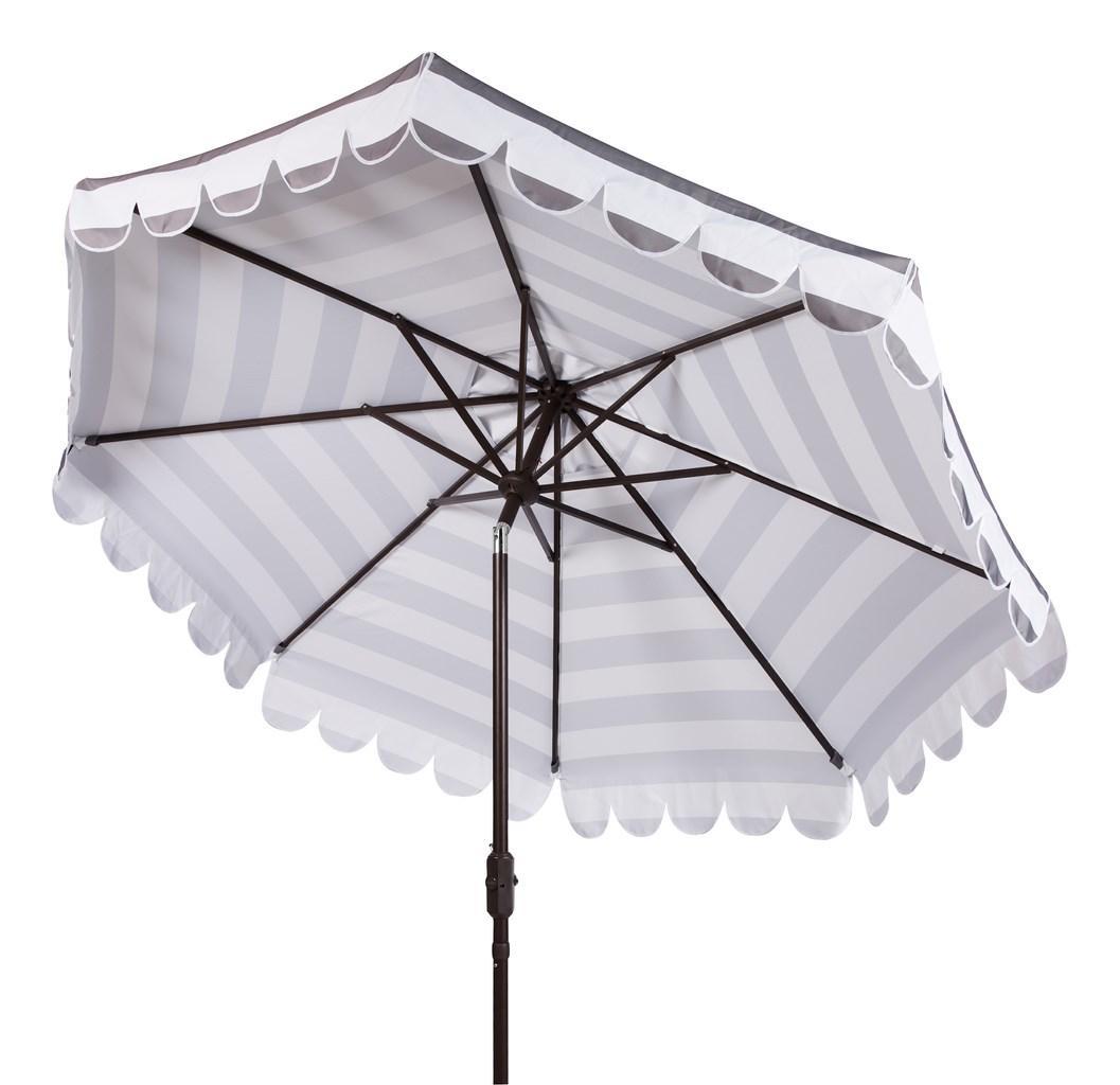 Maui Single Scallop Striped 9ft Crank Auto Tilt Umbrella