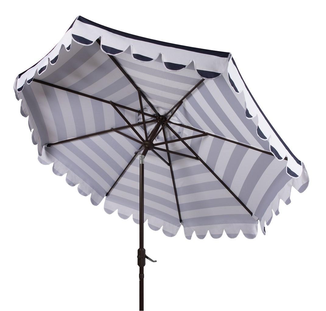 Maui Single Scallop Striped 9ft Crank Auto Tilt Umbrella