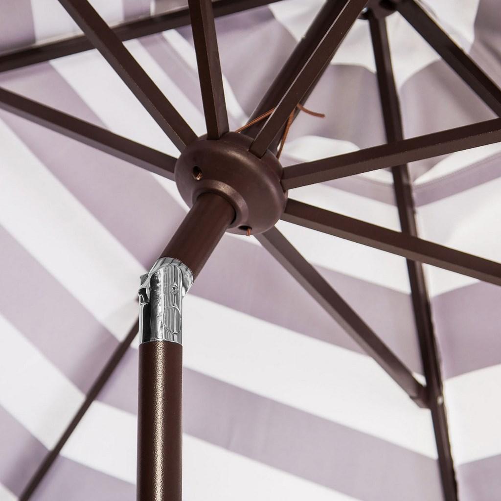 Maui Single Scallop Striped 9ft Crank Auto Tilt Umbrella