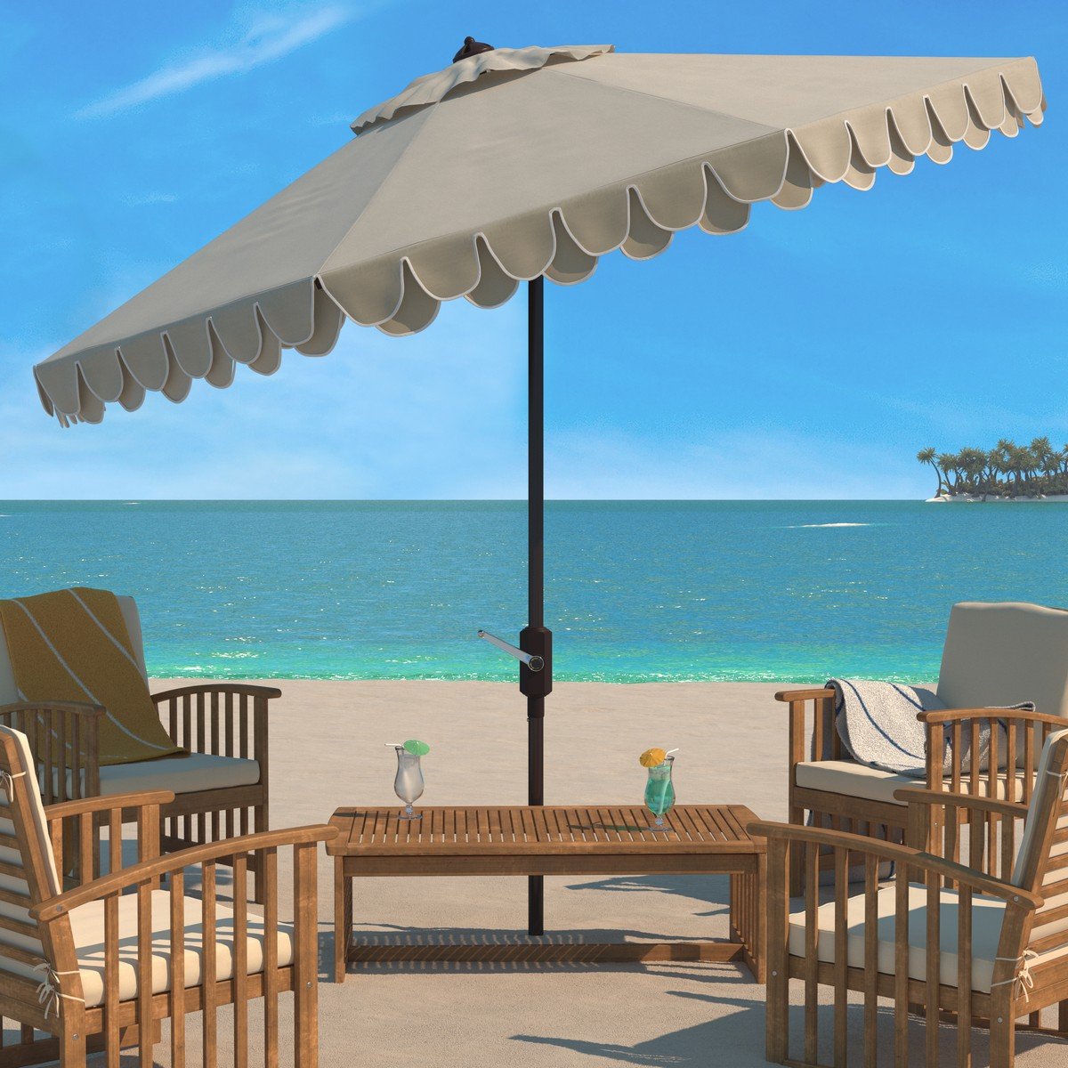 Elegant Valance 11ft Rnd Umbrella