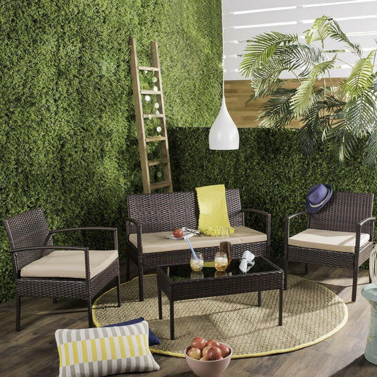 Mattia 4 Piece Rattan Living Set