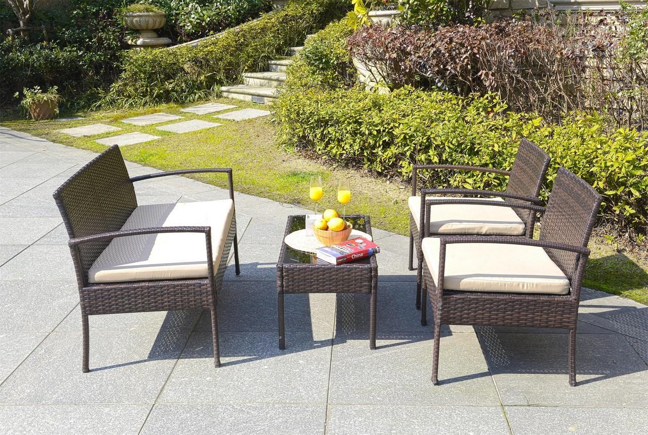 Mattia 4 Piece Rattan Living Set