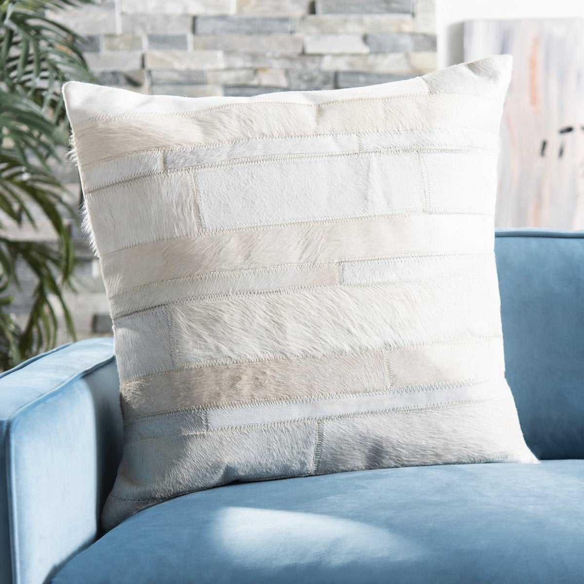 Ruled Cowhide Pillow