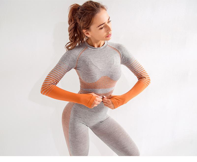 Astoria ENERGY Sleeved Crop - Grey/Orange