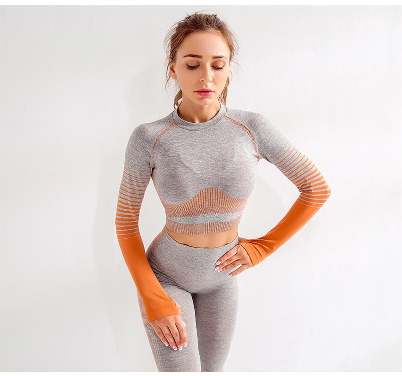Astoria ENERGY Sleeved Crop - Grey/Orange