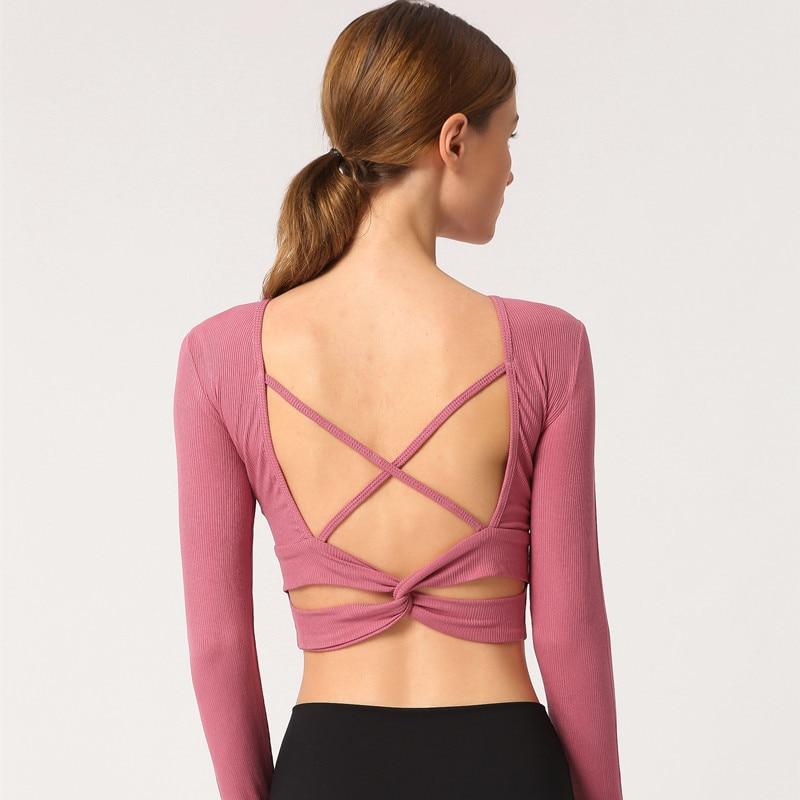 Astoria Ribbed Open-Back Crop - Pink