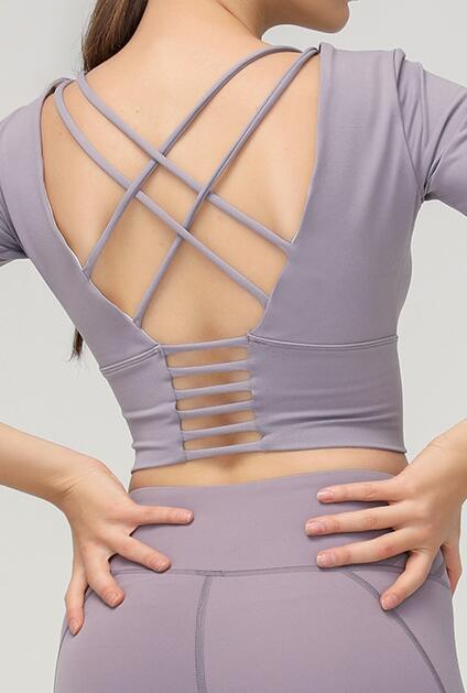 Astoria Seamless Sculpt Half-Sleeved Sports Crop - Faded Lavender
