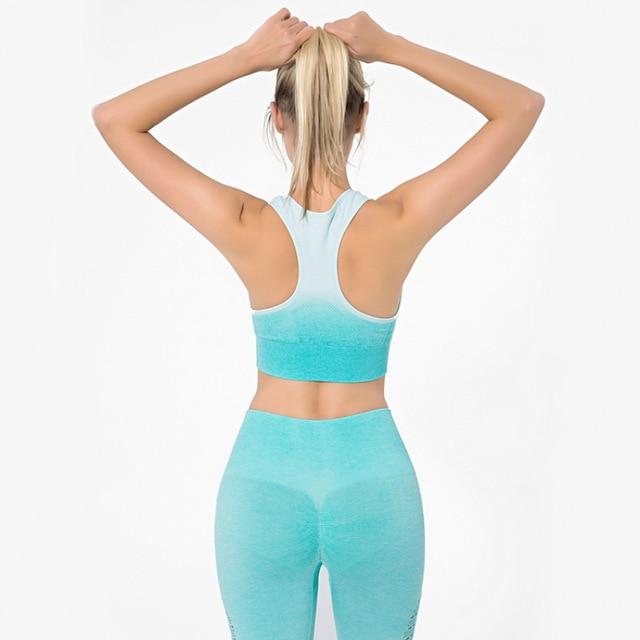 Astoria Seamless Ombre Sports Bra - Aqua