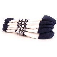 Bamboo Trainer Socks Contrast White &amp;amp; Navy 3 Pairs