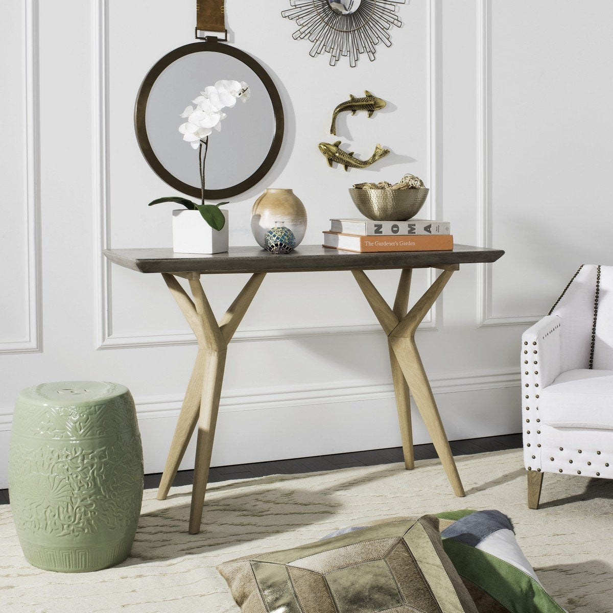 Ragna Indoor - Outdoor Modern Concrete 29.92 Inch H Console
