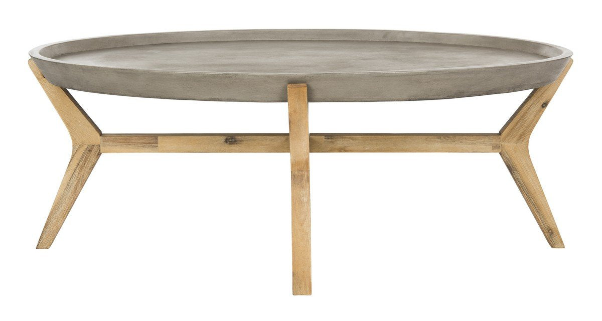 Hadwin Indoor/outdoor Modern Concrete Oval 31.5-inch Dia Coffee Table