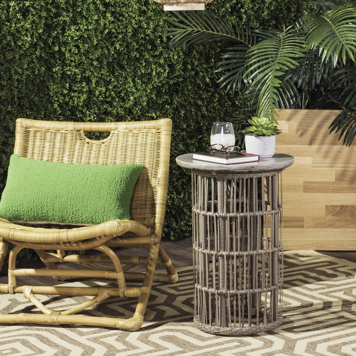 Fane Indoor - Outdoor Modern Concrete 23.23 Inch H Side Table