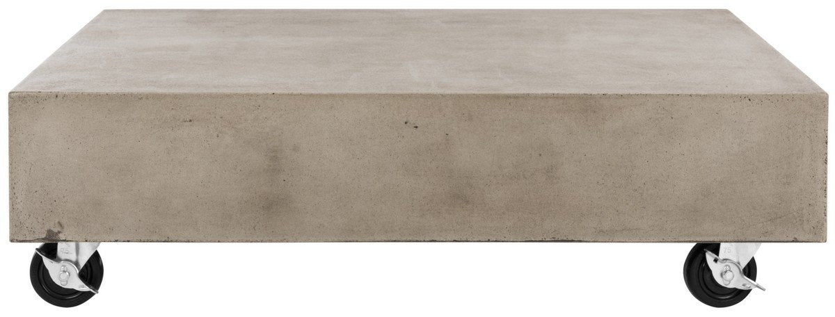 Gargon Indoor/outdoor Modern Concrete 9.84-inch H Coffee Table With Casters