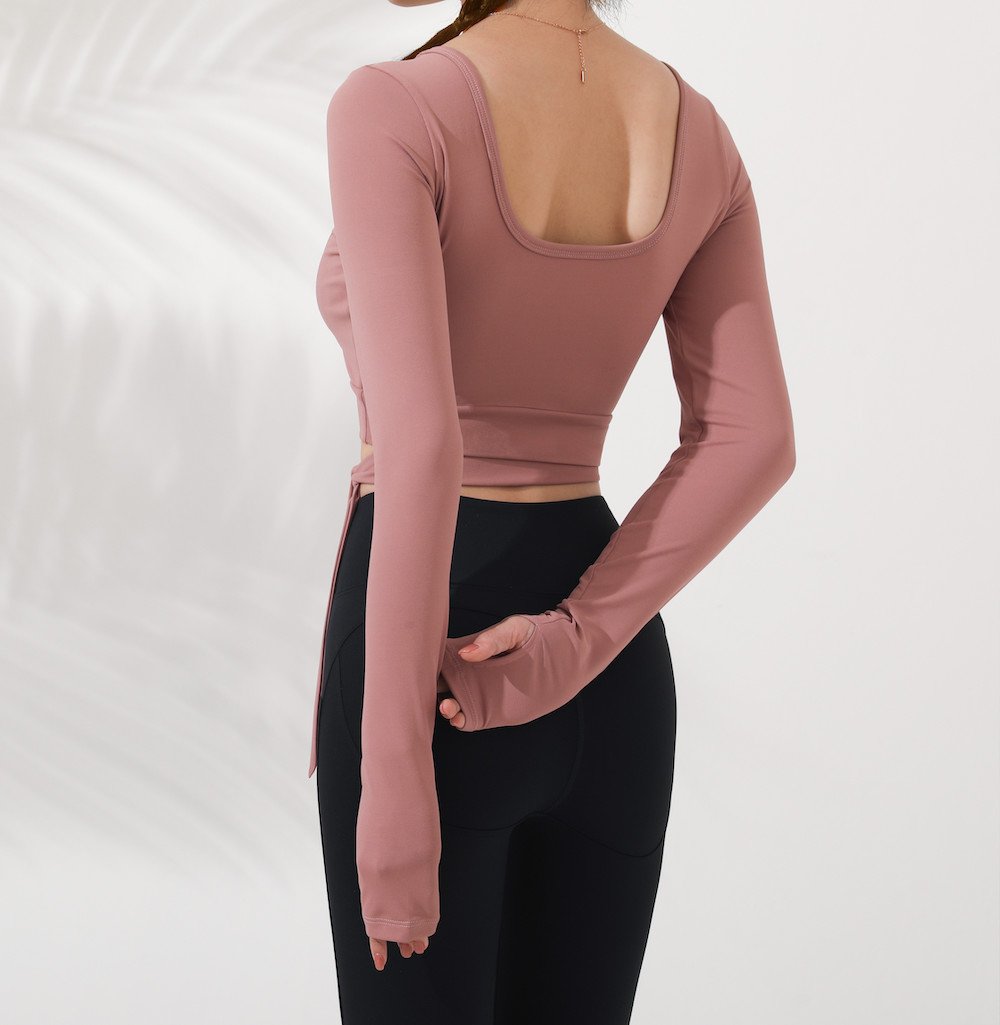 Astoria LUXE Bow Sports Crop - Dust Pink