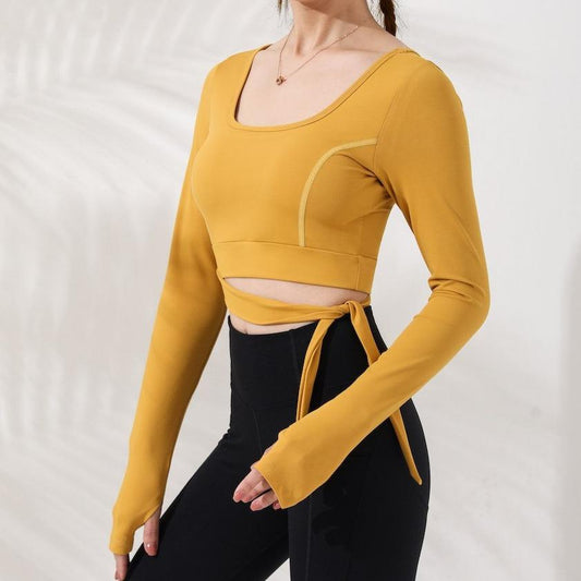 Astoria LUXE Bow Sports Crop - Sunshine Yellow