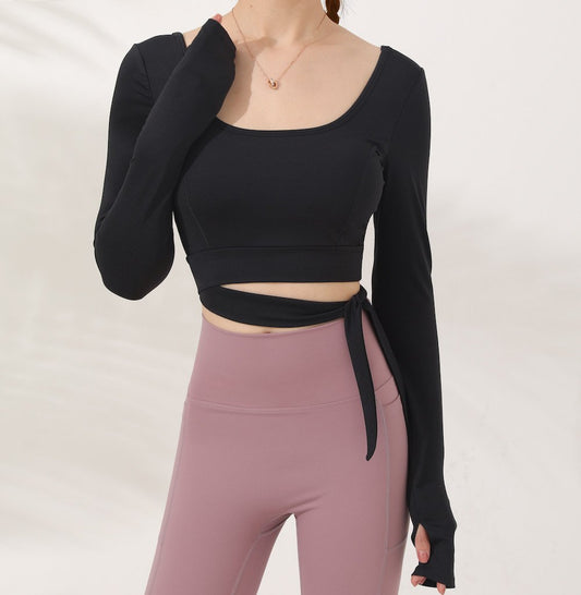 Astoria LUXE Bow Sports Crop - Black