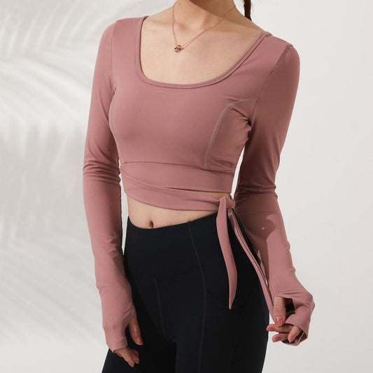 Astoria LUXE Bow Sports Crop - Dust Pink